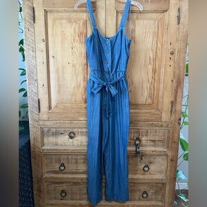 LC Lauren Conrad Blue Button-Up Denim Top